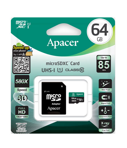 Apacer 64gb Microsdxc Class 10 Memory Card Esmart Bangladesh