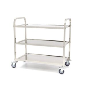 maxima stainless steel serving trolley shelves