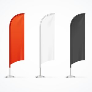 realistic detailed d color blank expo stand flag vector