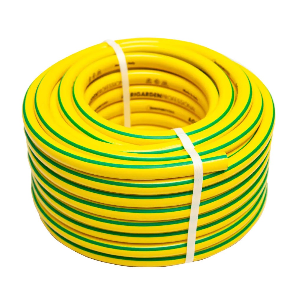 garden flexible reinforced water hose pipe yellow