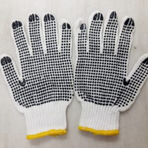 Knitted Cotton PVC Dotted Hand Gloves scaled
