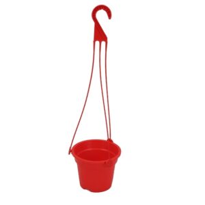 tel plastic hanging flower tub small red