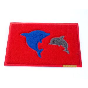 support floor mat dolphin x cm red