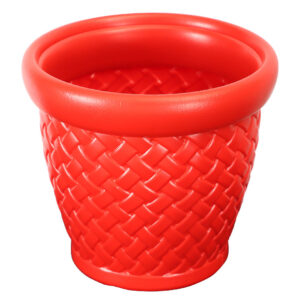 round flower tub red tel