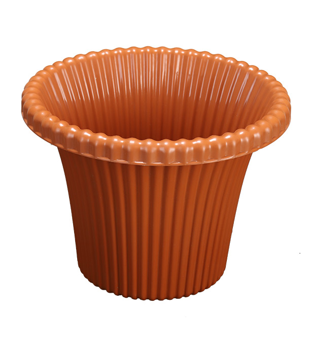 daisy flower tub with tray brown tel