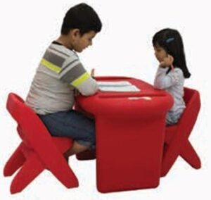 Scholar Table and Chair Red